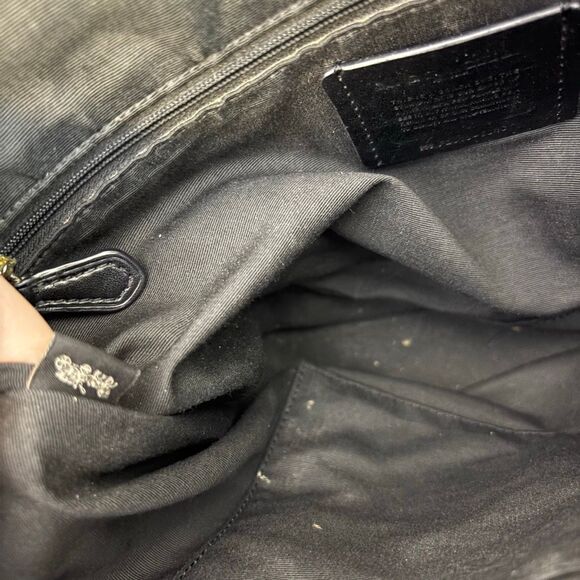 Coach Black Leather Large Shoulder Tote Bag Purse - Picture 11 of 12